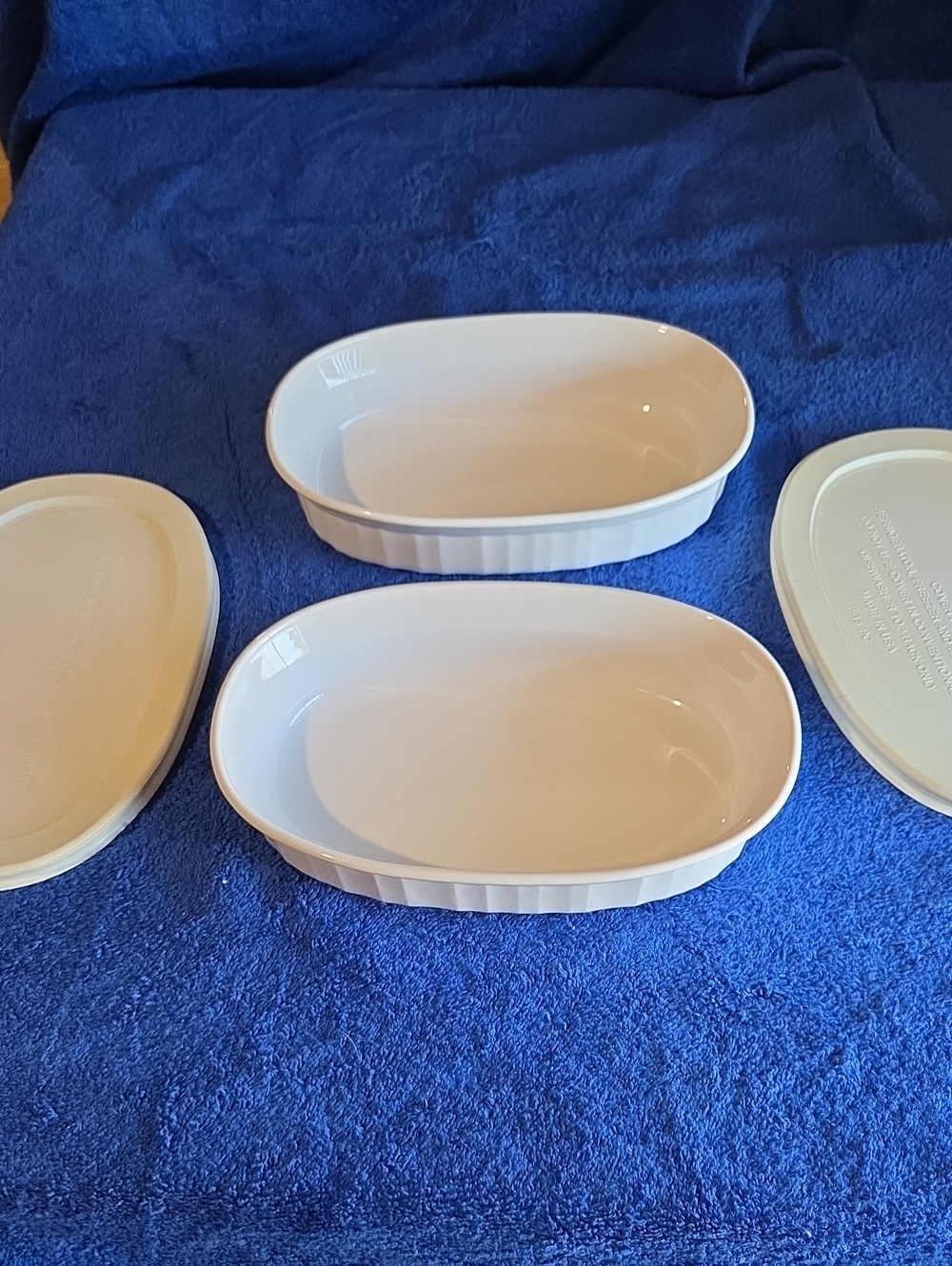 Two French White Casserole Dishes - Picture 2 of 7